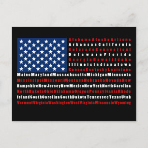 Postale Patriotique USA Drapeau tous les 50 États Carte po