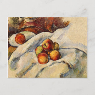 Postale Paul Cezanne peinture, Pommes sur feuille Carte po