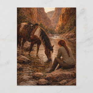 Postale Pause rafraîchissante Art équestre Carte posta