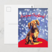 Postale Pawsome noël avec un chien de saucisse ! Carte pos (Devant / Derrière)