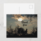 Postale Paysage de coucher de soleil chaud Carte de remerc (Devant / Derrière)