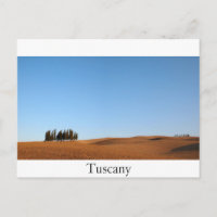 Paysage toscan avec cyprès arbres texte carte post