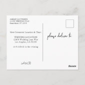 Postale Peach rose vif Floral Changer la date 2 Carte post (Dos)