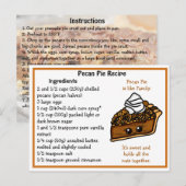 Postale Pecan Pie Recette Carte (Devant / Derrière)