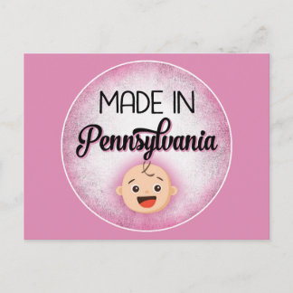 Postale Pennsylvanie Baby Funny Pink New Girl Carte postal