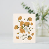 Postale Pensée personnalisée de vous Carte Bouquet Vintage (Debout devant)