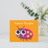 Postale Pensées positives Carte Ladybug mignonne (Debout devant)