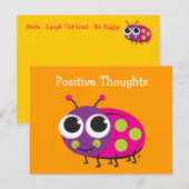 Postale Pensées positives Carte Ladybug mignonne (Devant / Derrière)