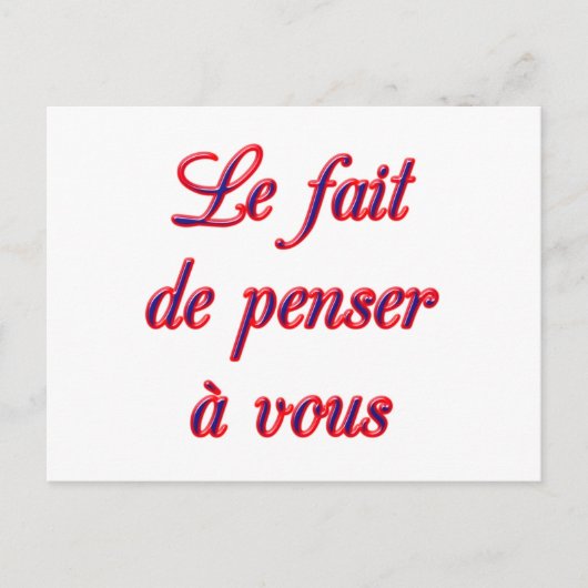 Postale Penser à votre carte (Devant)