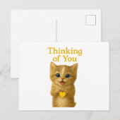 Postale Penser à vous jolie carte Kitten (Devant / Derrière)