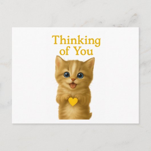 Postale Penser à vous jolie carte Kitten (Devant)