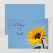 Postale Pensez à votre carte tournesol (Devant / Derrière)