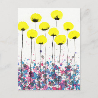 Postale Pépites Jaunes, Fleurs de Cottagecore Carte postal