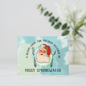 Postale Père Noël ustensiles cuisine cuisson carte de rece (Debout devant)