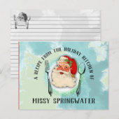 Postale Père Noël ustensiles cuisine cuisson carte de rece (Devant / Derrière)