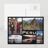 Postale Pérou collage d'image multiple noir texte carte po (Devant / Derrière)