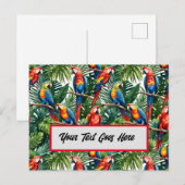 Postale perroquet tropical carte de voeux facile modifier (Devant / Derrière)