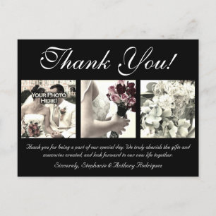 Postale Personnalisable Carte de remerciements Mariage 3 p