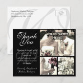 Postale Personnalisable Carte de remerciements Mariage 3 p (Devant / Derrière)