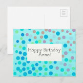 Postale Personnalisable Joyeux confetti de carte d'anniver (Devant / Derrière)