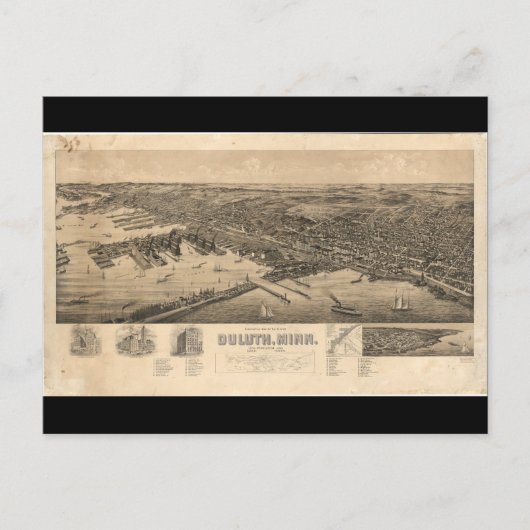 Postale Perspective Carte de Duluth Minnesota (1893) (Devant)
