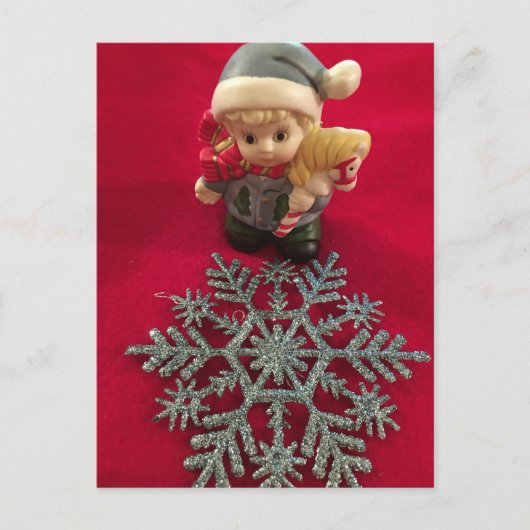 Postale Petit Elfe ~ Carte de Noël (Devant)