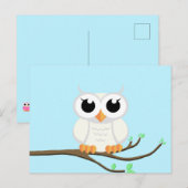 Postale Petite Chouette Blanche - Carte (Devant / Derrière)