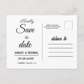 Postale Photo moderne et élégante enregistrer la carte de  (Dos)