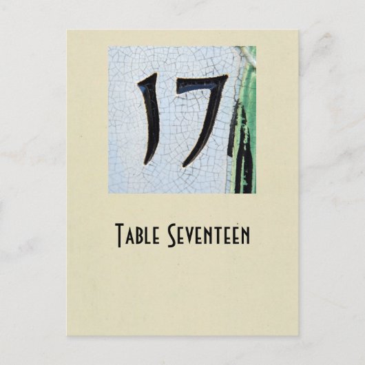 Postale Photo numéro 17 carte de table (Devant)