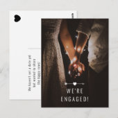 Postale Photo sombre | FAIRE-PART FIANÇAILLES | Carte post (Devant / Derrière)