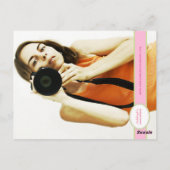 Postale Photographe rose vert rayé Carte de visite (Dos)