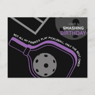 Postale Pickleball Joyeux Anniversaire Noir Carte personna
