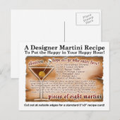 Postale Pièces de huit Martini Tropical Recette Carte post (Devant / Derrière)
