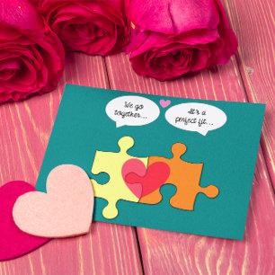 Postale Pièces de puzzle Parfait Adapté Valentine Carte po