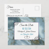 Postale Pierre bleue marbrée Enregistrer la date Carte pos (Devant / Derrière)