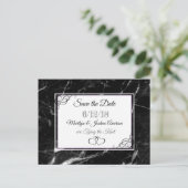 Postale Pierre marbrée noire Enregistrer la date Carte pos (Debout devant)