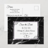 Postale Pierre marbrée noire Enregistrer la date Carte pos (Devant / Derrière)