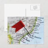 Postale Pignon de carte placé à Rio de Janeiro, Brésil sur (Devant / Derrière)