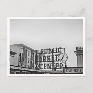Postale Pikes de Seattle noir et blanc Place Photo Carte p