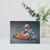 Postale Pilote Go-Kart de course automobile de carte posta (Debout devant)