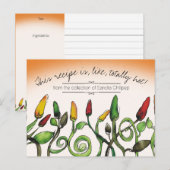 Postale Piments chili Carte de recette de cuisine mexicain (Devant / Derrière)