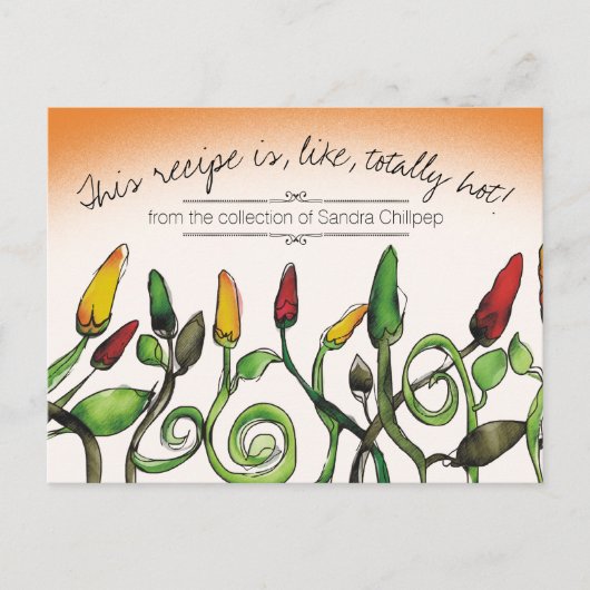 Postale Piments chili Carte de recette de cuisine mexicain (Devant)