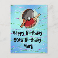 Ping pong Table Tennis Carte Anniversaire
