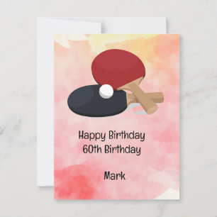 Postale Ping pong Table Tennis Carte Anniversaire