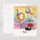 Postale Ping pong Table Tennis thème carte d'anniversaire (Devant / Derrière)