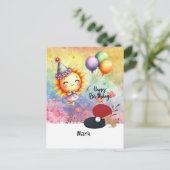 Postale Ping pong Table Tennis thème carte d'anniversaire (Debout devant)