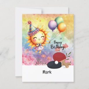 Postale Ping pong Table Tennis thème carte d'anniversaire