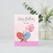 Postale Ping pong Table Tennis thème carte d'anniversaire (Debout devant)