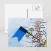 Postale Pingle de carte placée à Londres, Royaume-Uni sur  (Devant / Derrière)