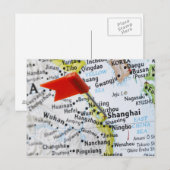 Postale Pingle de carte placée à Shanghai, Chine sur la ca (Devant / Derrière)